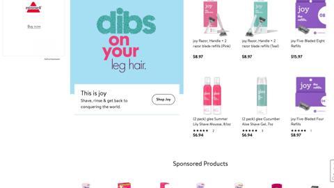 Joy Walmart 'Dibs on Your Leg Hair' Display Ad